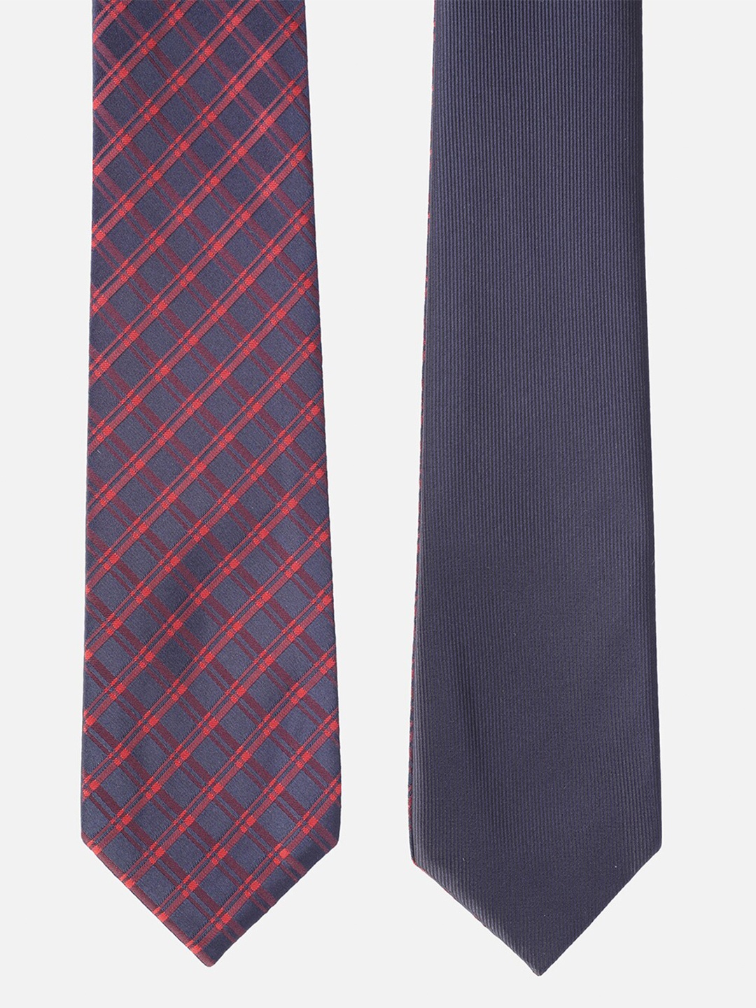 

Van Heusen Men Red & Grey Checked Ascot Tie