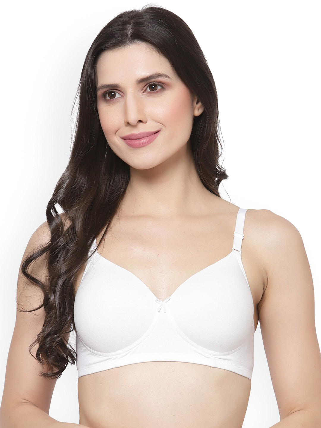 

Prag & Co White Non Wired Padded Medium Coverage T shirt Bra-AB40338CW
