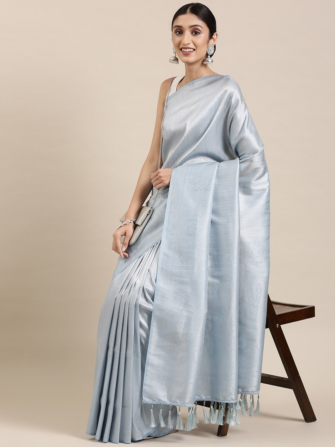 

The Chennai Silks Blue Zari Art Silk Saree