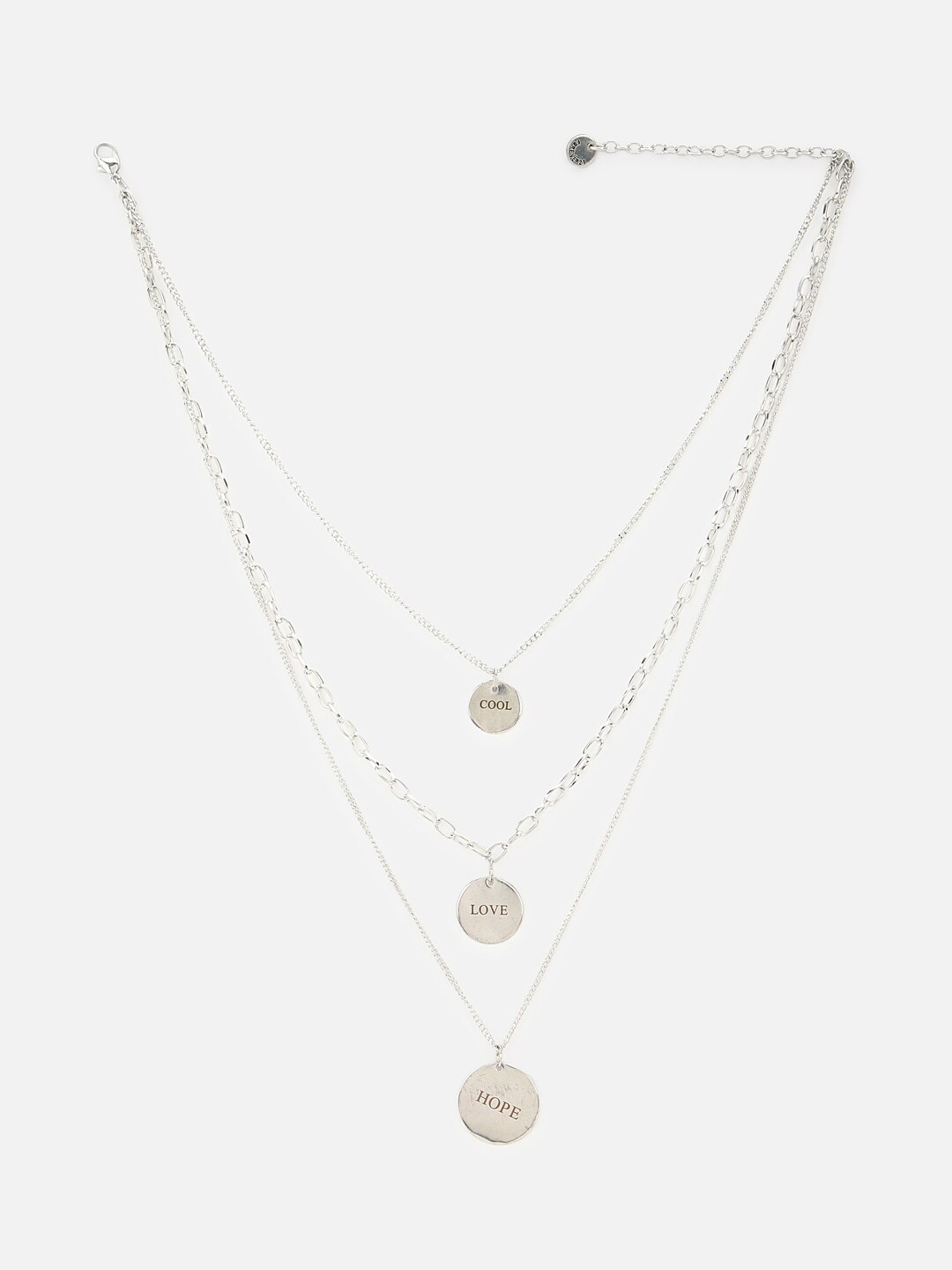 

FOREVER 21 Women Silver-Toned 3 Laired Necklace