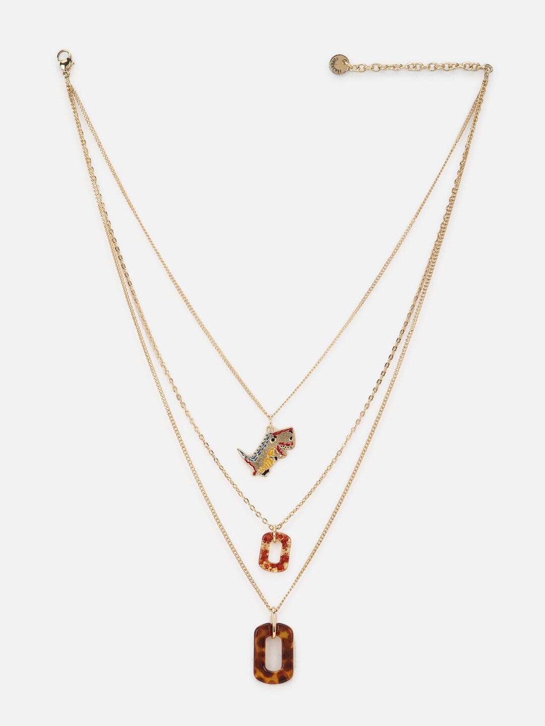 

FOREVER 21 Maroon & Gold-Toned Layered Chain