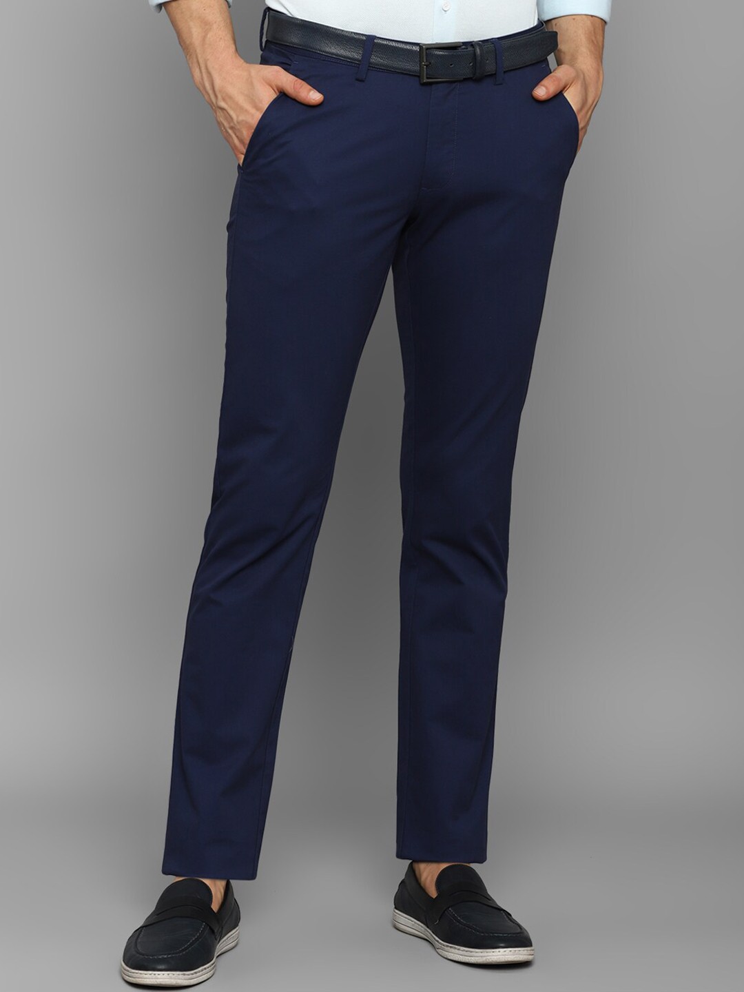 

Allen Solly Men Navy Blue Slim Fit Formal Trousers