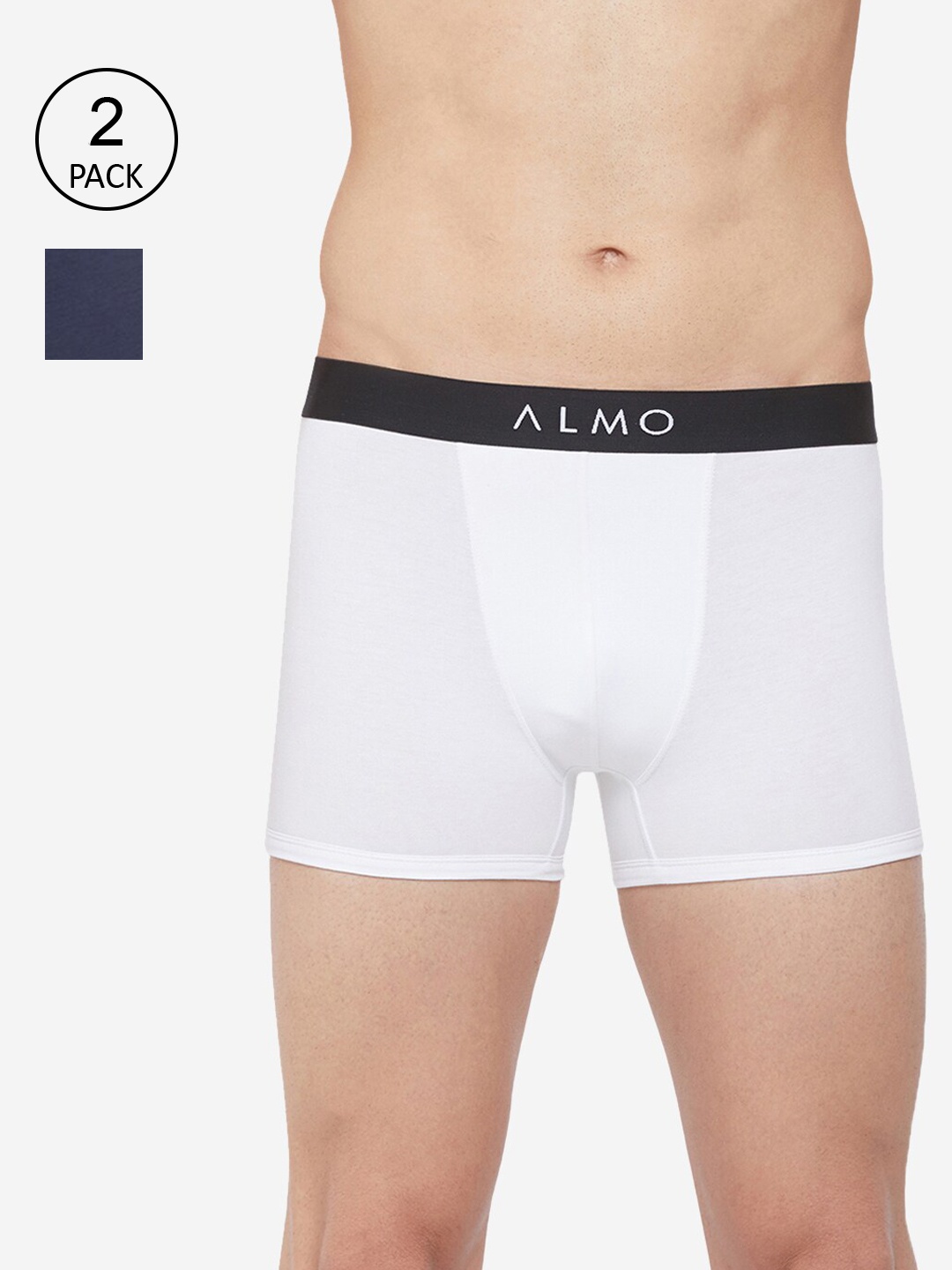 

Almo Wear Men Pack Of 2 Solid Micromodal Slim-Fit Trunks CRED-T-WBL, White