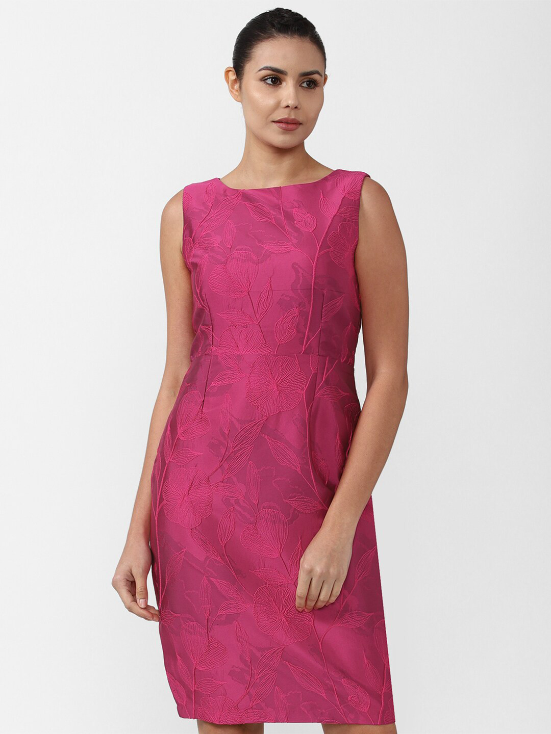 

Van Heusen Woman Pink Floral Embroidered Sheath Dress
