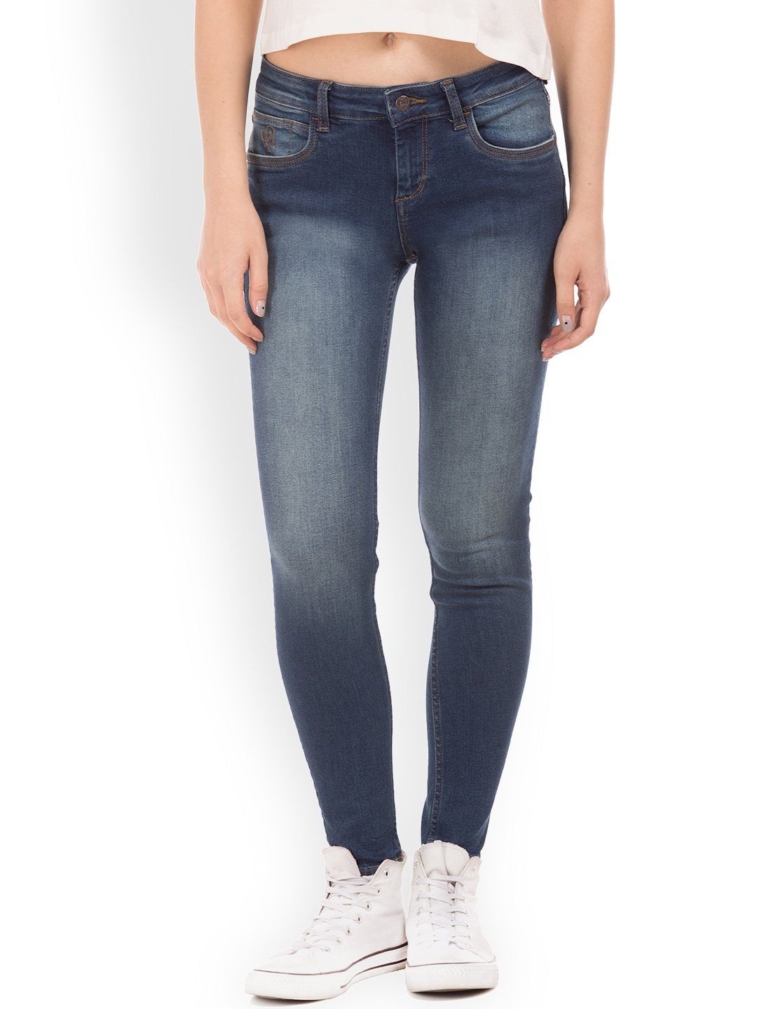 

Flying Machine Women Blue Super Skinny Fit Mid-Rise Clean Look Stretchable Jeans
