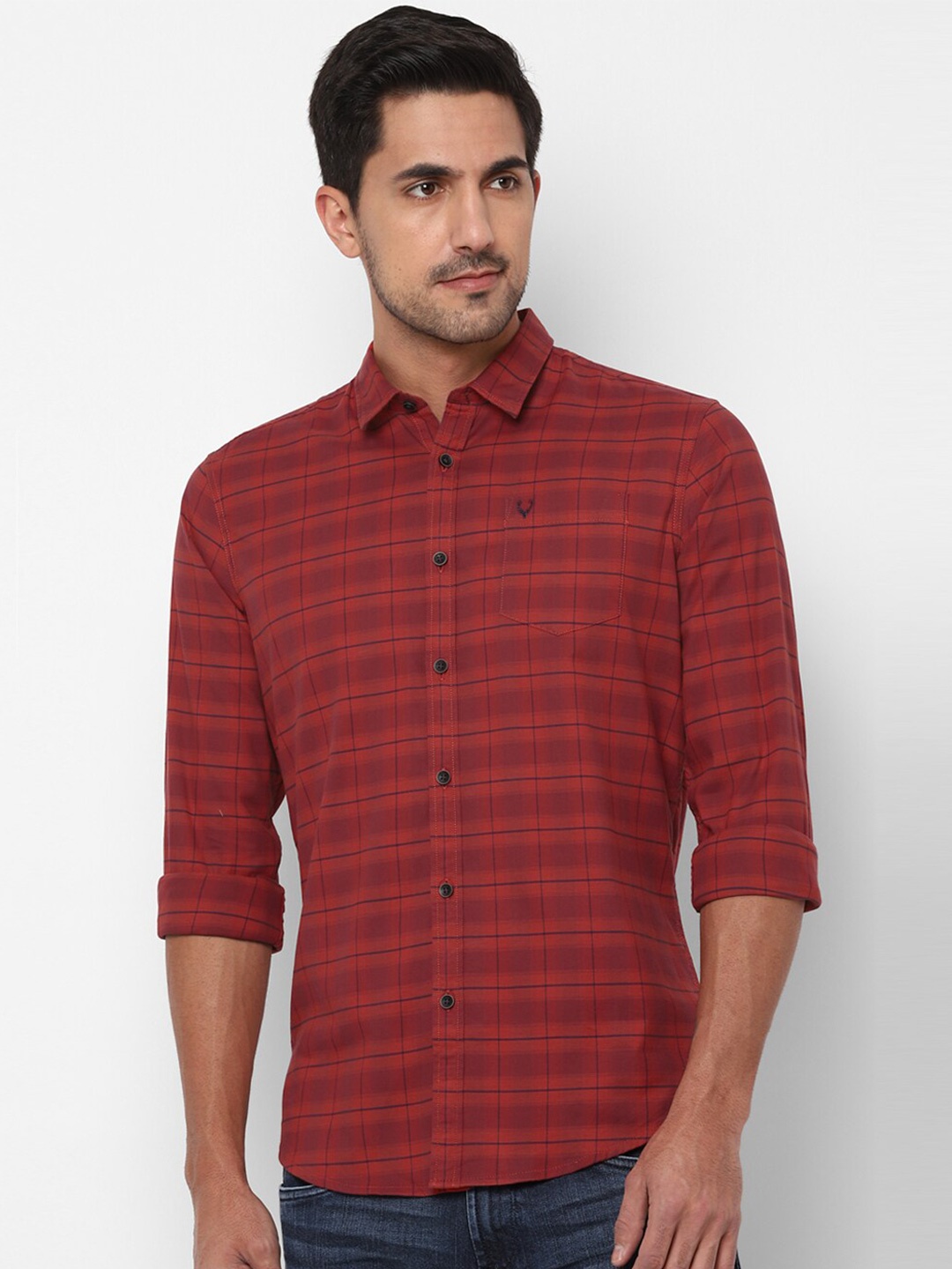 

Allen Solly Sport Men Red Checked Casual Shirt