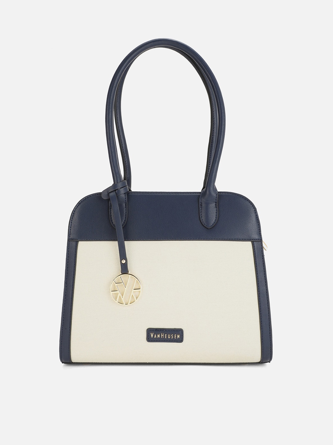 

Van Heusen Woman White PU Structured Shoulder Bag with Applique