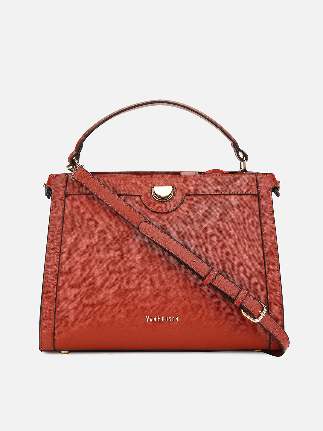 

Van Heusen Woman Brown PU Structured Handheld Bag