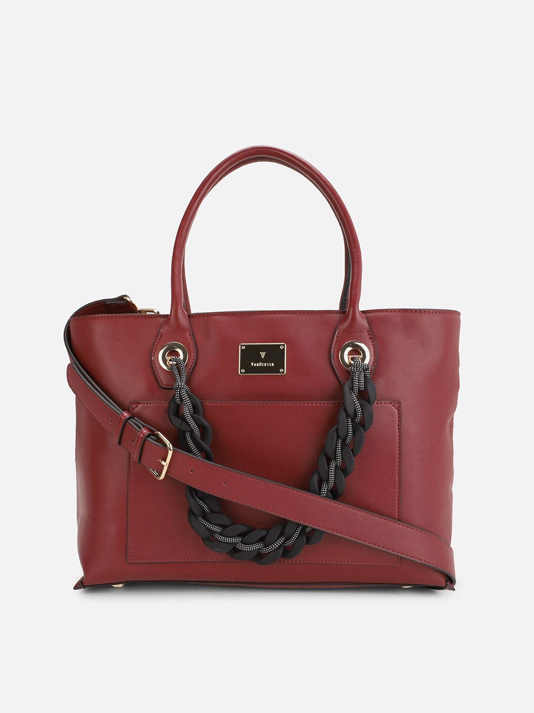 

Van Heusen Woman Maroon PU Oversized Swagger Handheld Bag