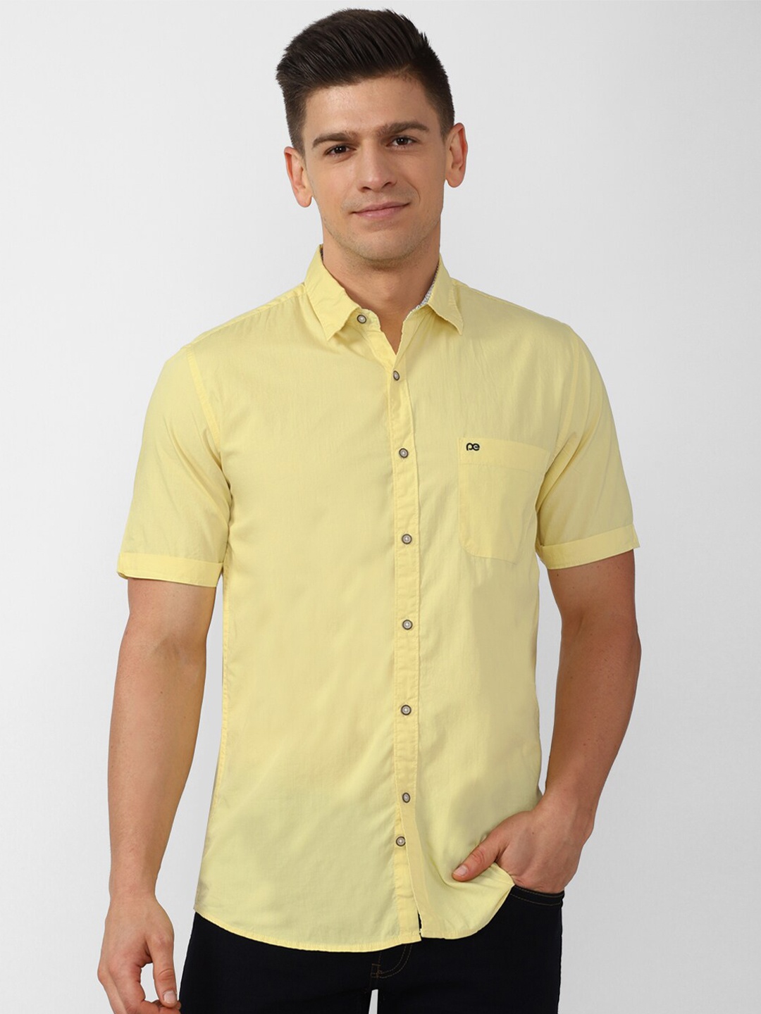 

Peter England Casuals Men Yellow Slim Fit Casual Shirt