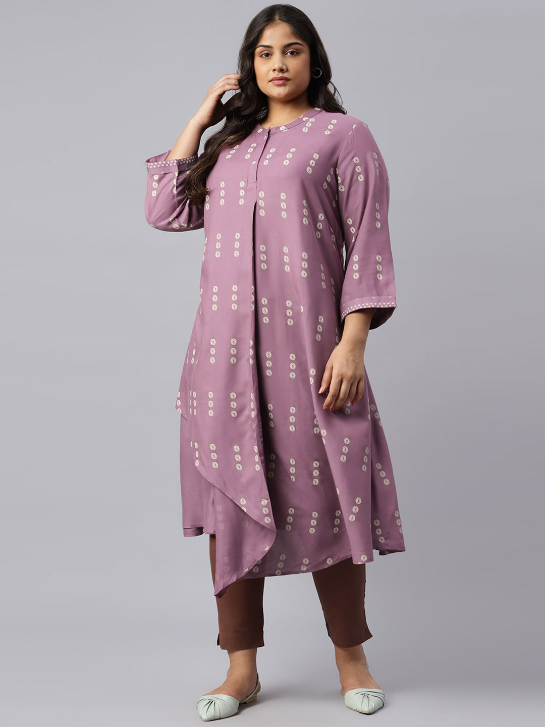 

W Women Purple Gotta Patti Asymmetric Kurta