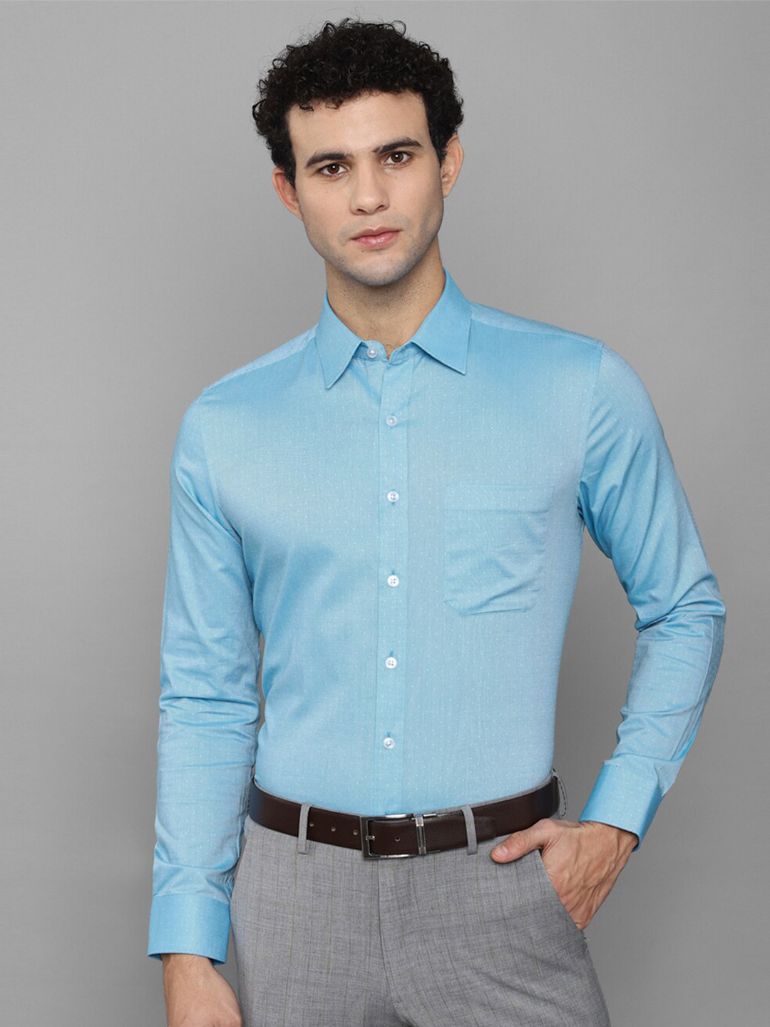 

Louis Philippe Men Blue Slim Fit Printed Formal Shirt