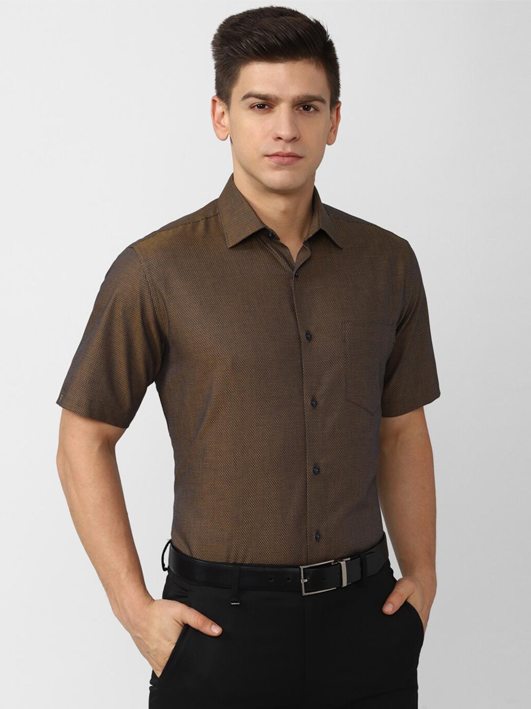 

Van Heusen Men Brown Formal Shirt