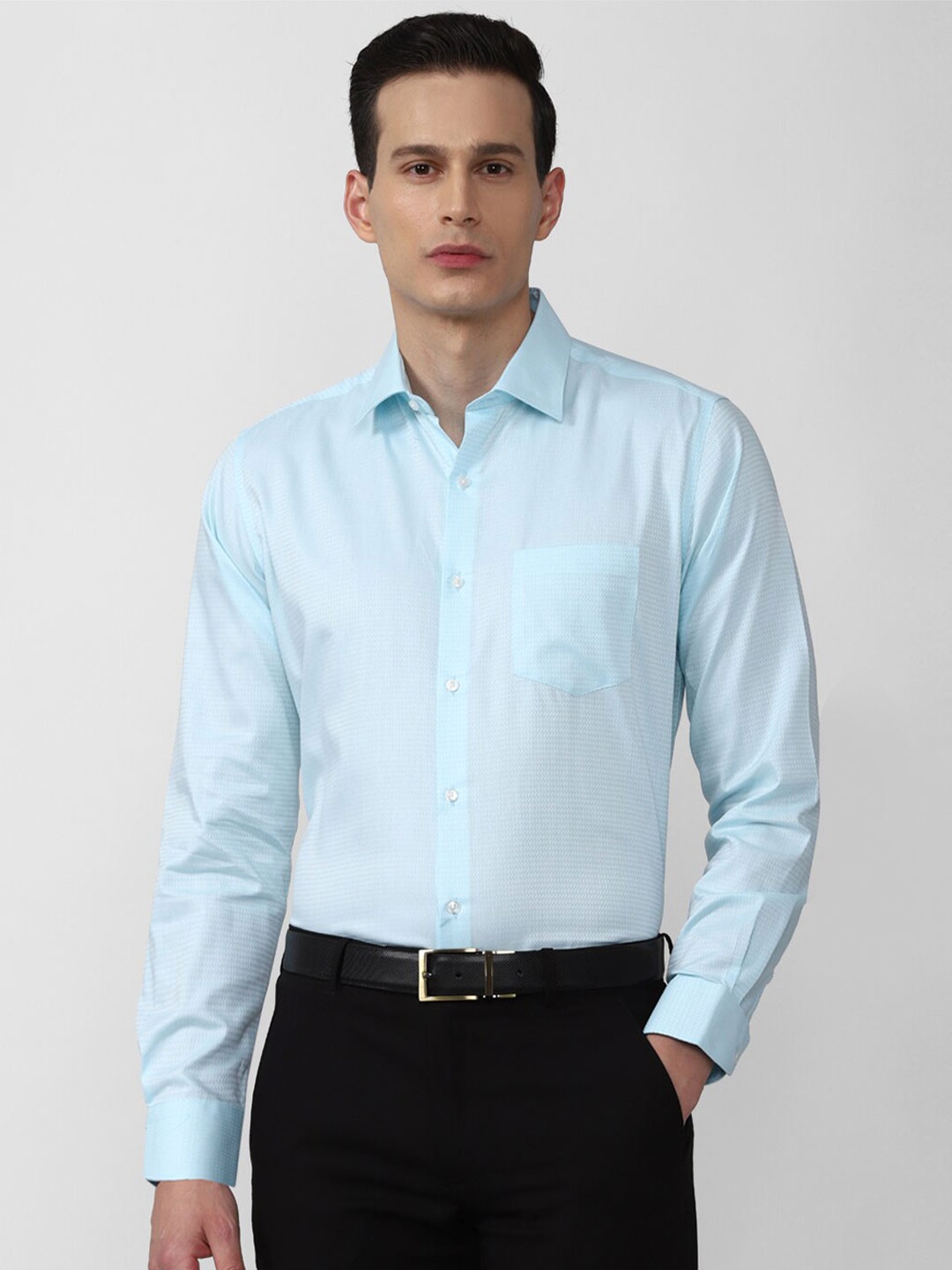 

Van Heusen Men Blue Formal Shirt