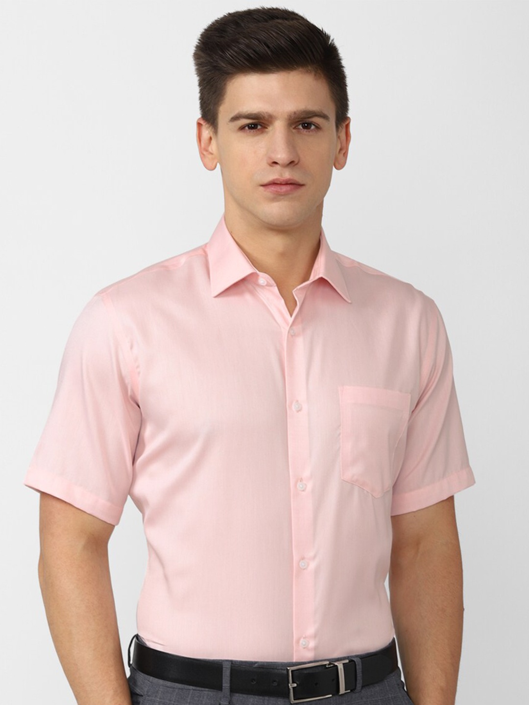 

Van Heusen Men Peach-Coloured Formal Shirt