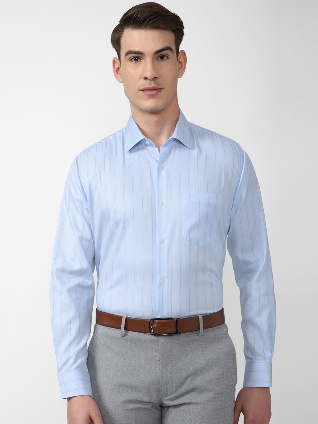 

Van Heusen Men Blue Striped Formal Shirt