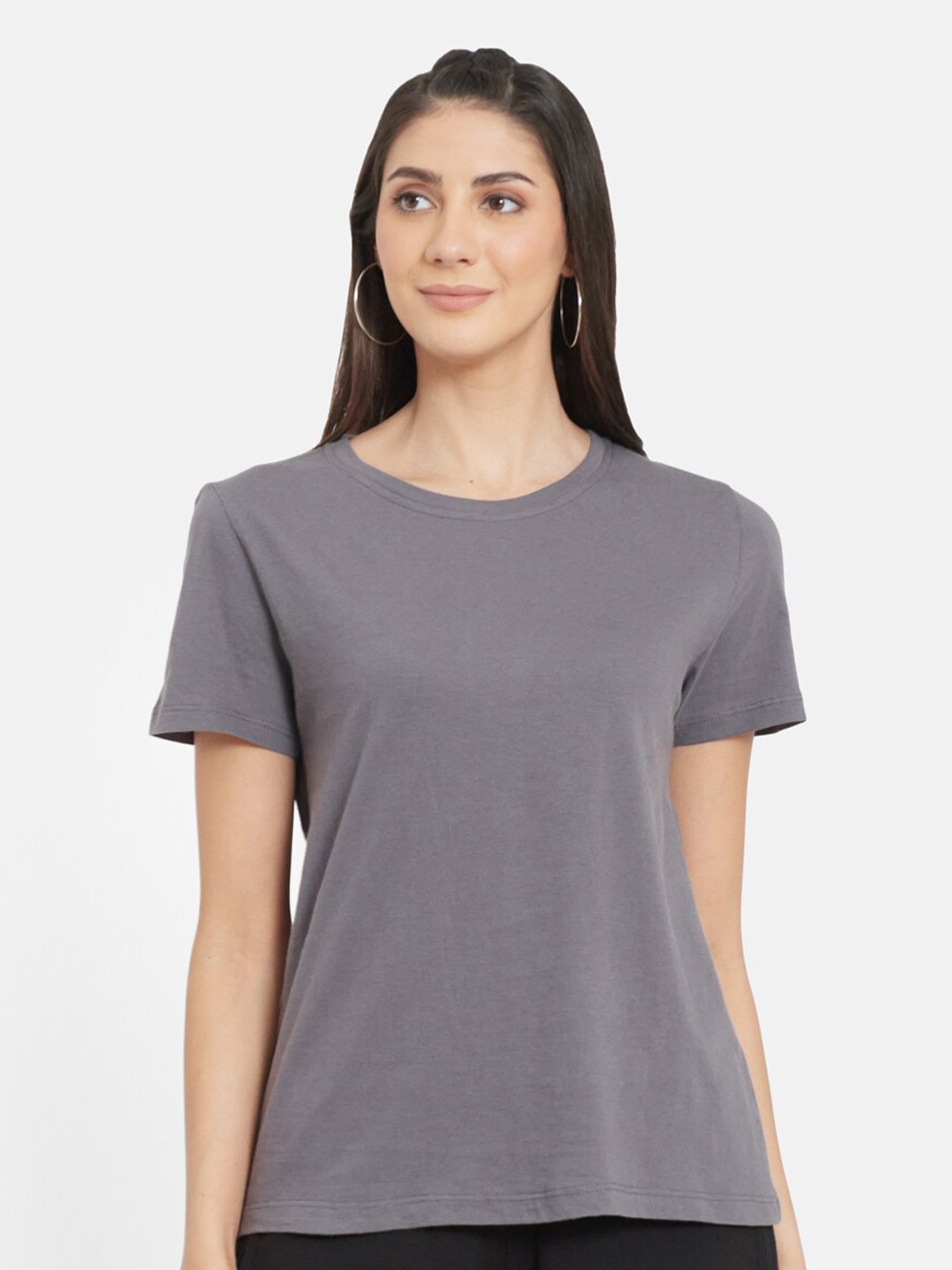 

UNMADE Women Grey Organic Cotton T-shirt