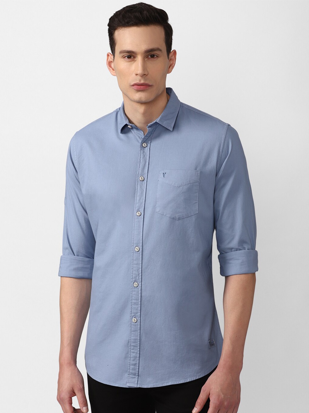 

VAN HEUSEN DENIM LABS Men Blue Slim Fit Casual Shirt