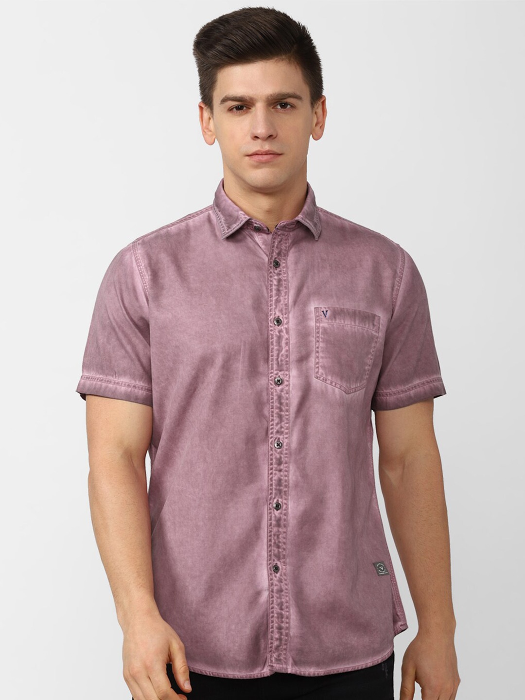 

VAN HEUSEN DENIM LABS Men Purple Slim Fit Casual Shirt