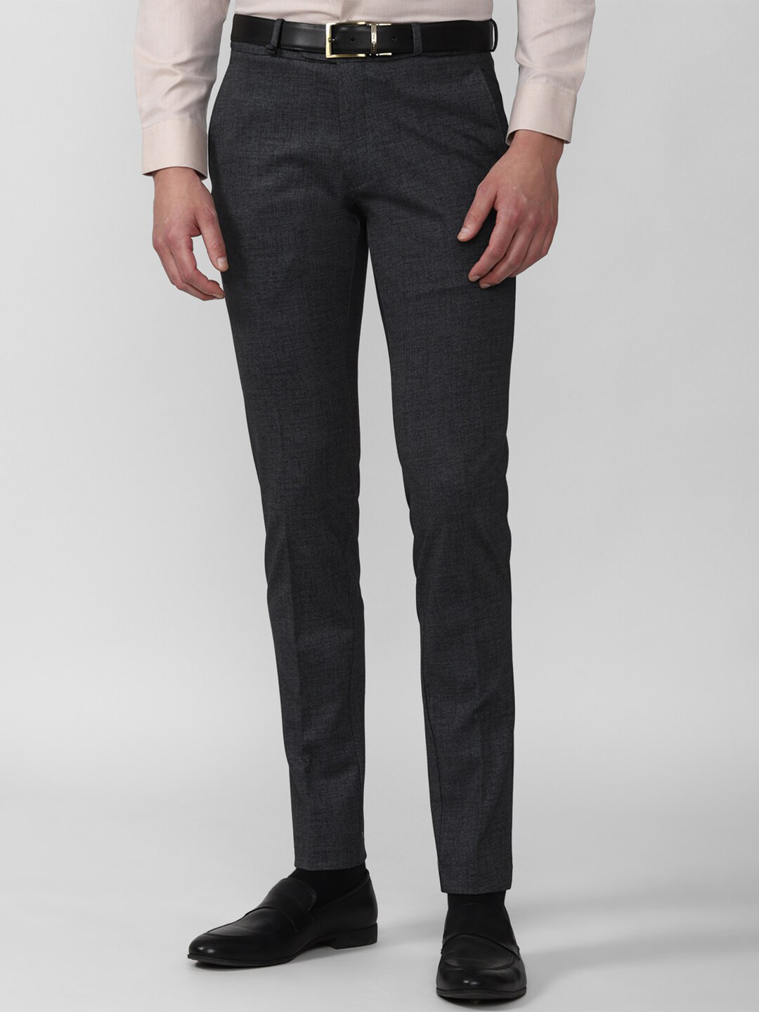 

Van Heusen Men Black Slim Fit Trousers