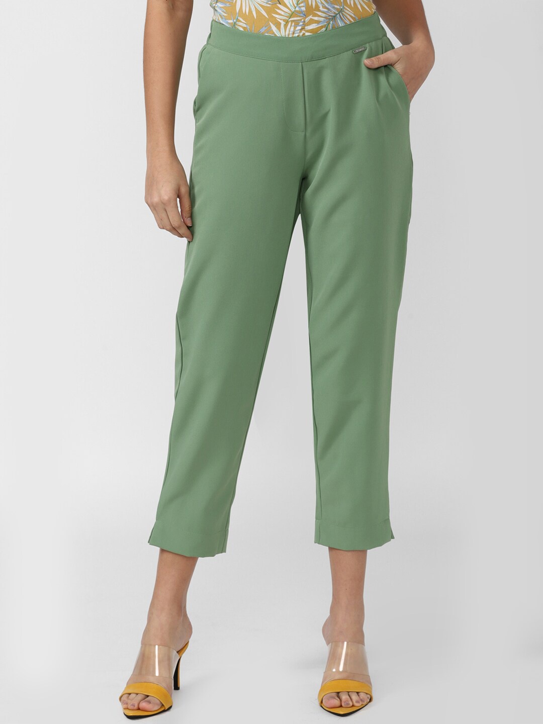 

Van Heusen Woman Women Green Cropped Regular Trousers