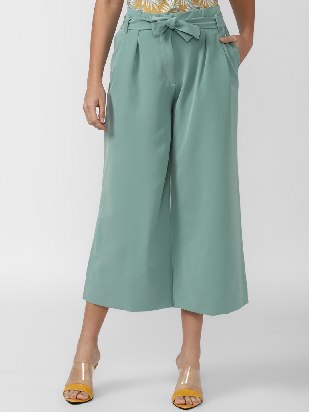 

Van Heusen Woman Women Sea Green Pleated Culottes Trousers