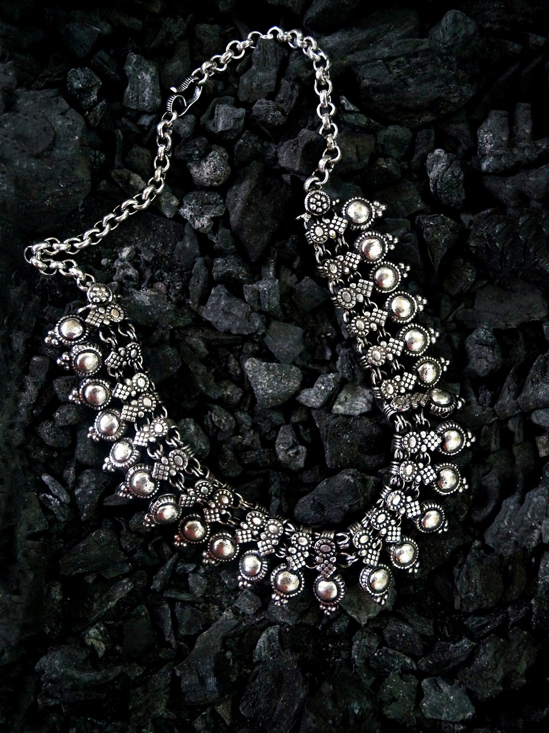 

Rubans Silver-Toned Statement Necklace