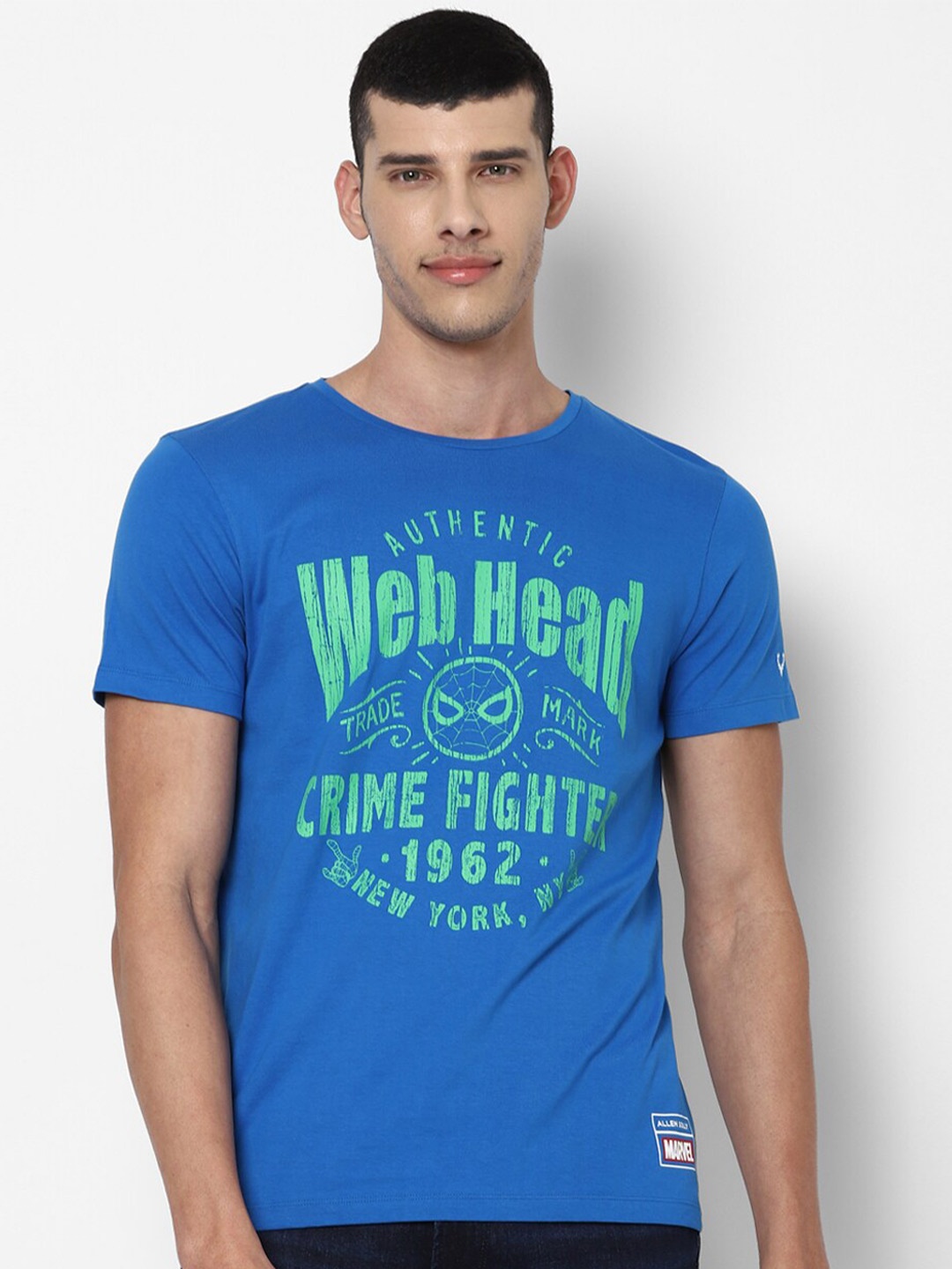 

Allen Solly Sport Men Blue Typography Printed Slim Fit T-shirt