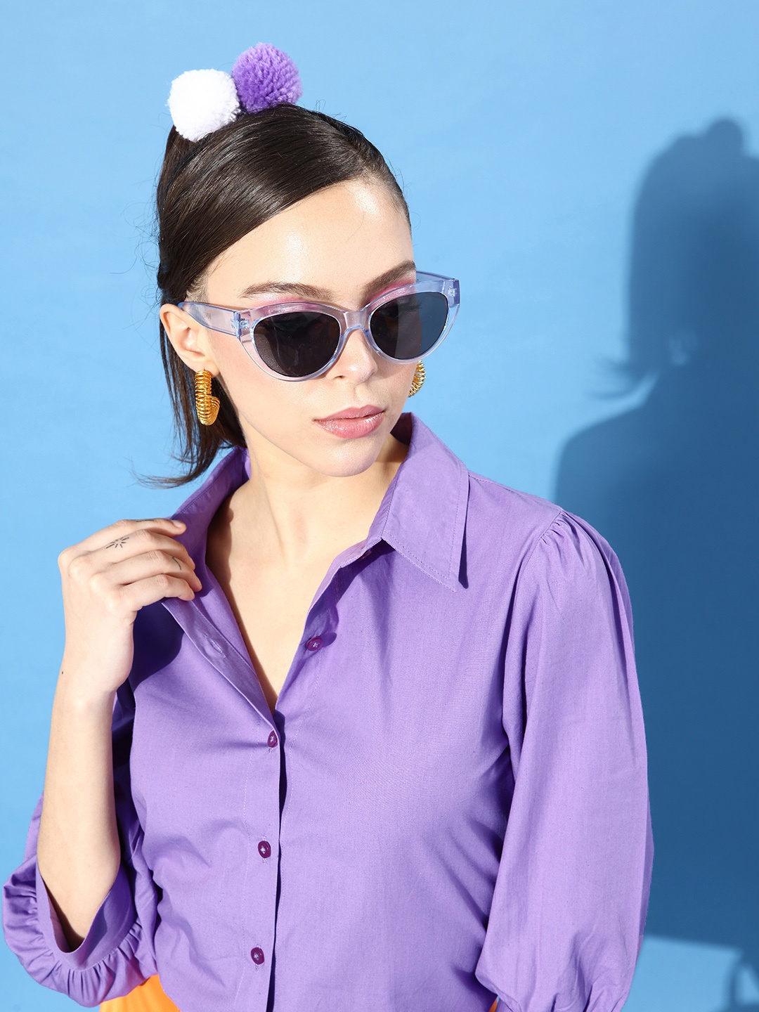 

StyleCast Purple Solid Once Upon a Sleeve Top