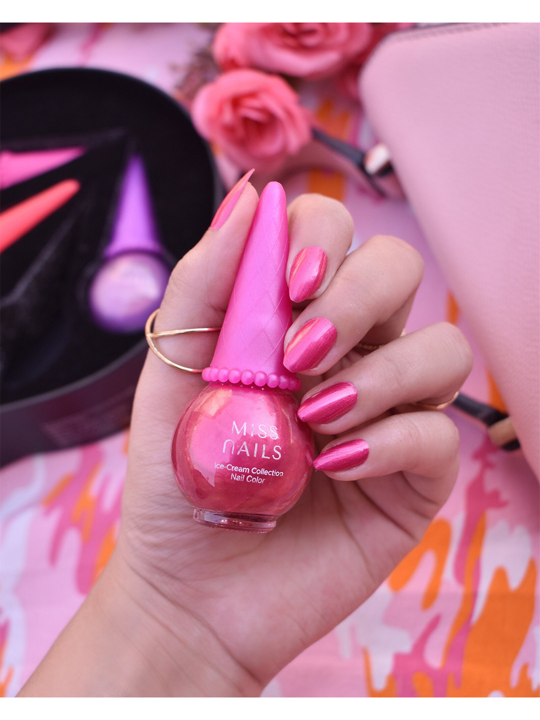 

MISS NAILS Ice Cream Collection Toxic Free Nails Polish 10 ML ICE CREAM 08, Magenta