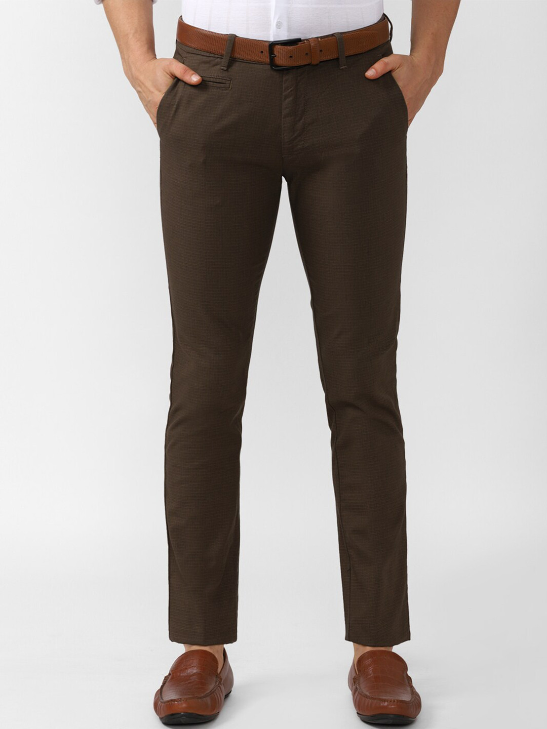 

V Dot Men Brown Slim Fit Trousers