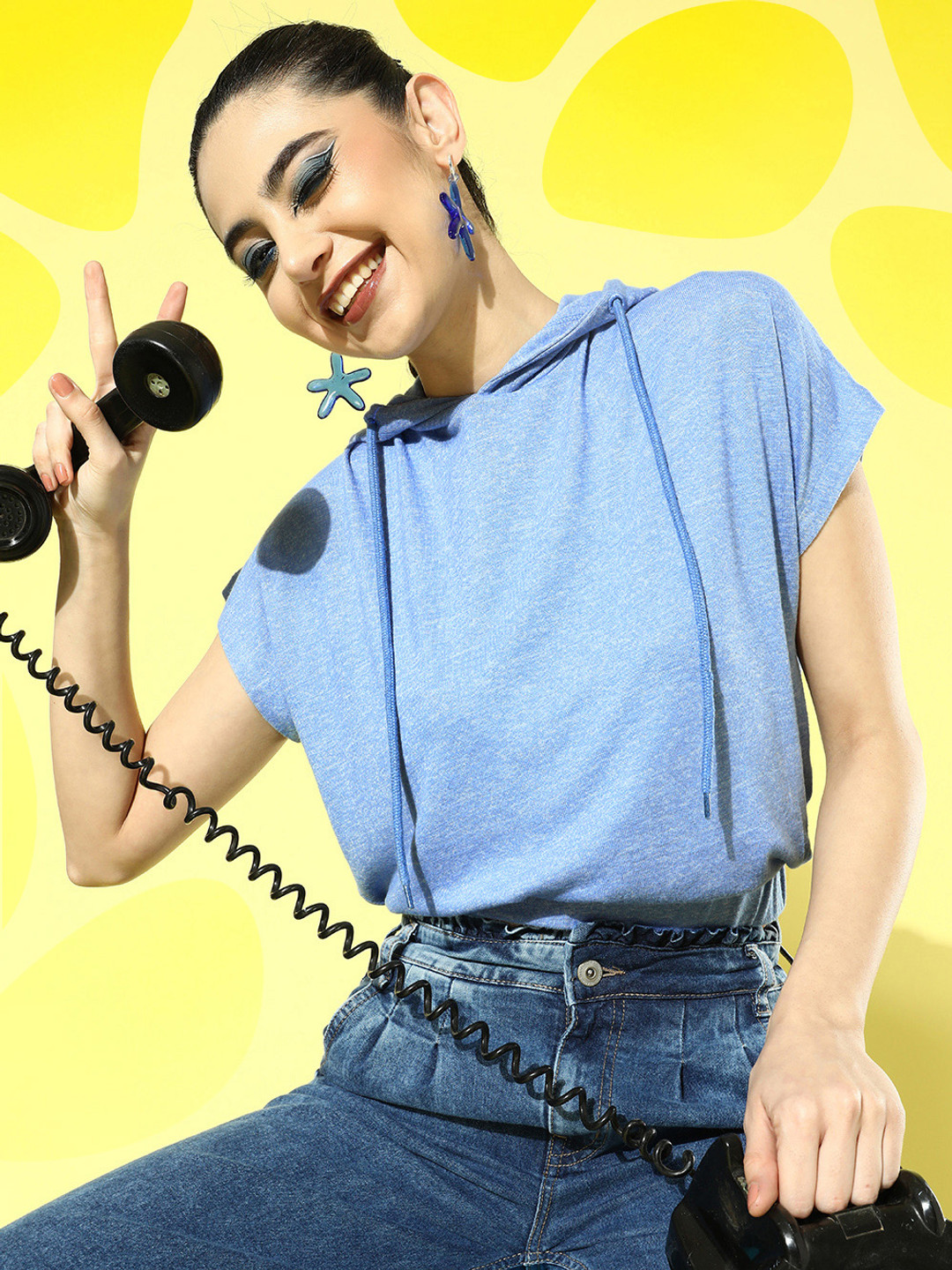 

Harvard Women Gorgeous Blue Solid Glam Game Tshirt