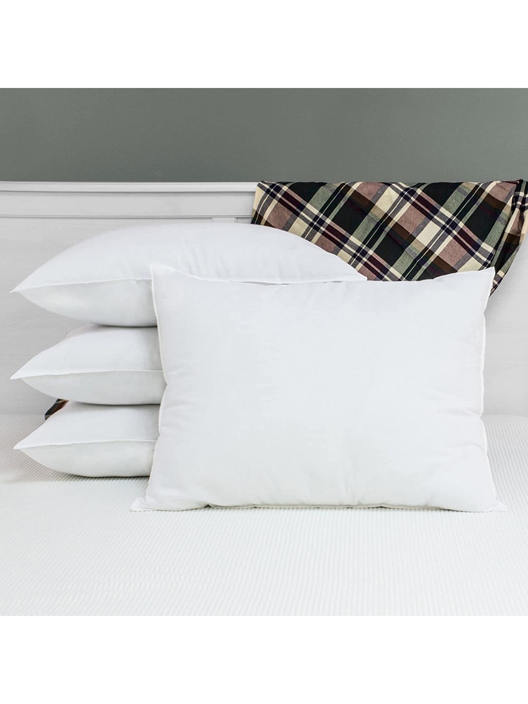 

Pum Pum Set Of 4 White Solid Micro Fiber Sleep Pillows