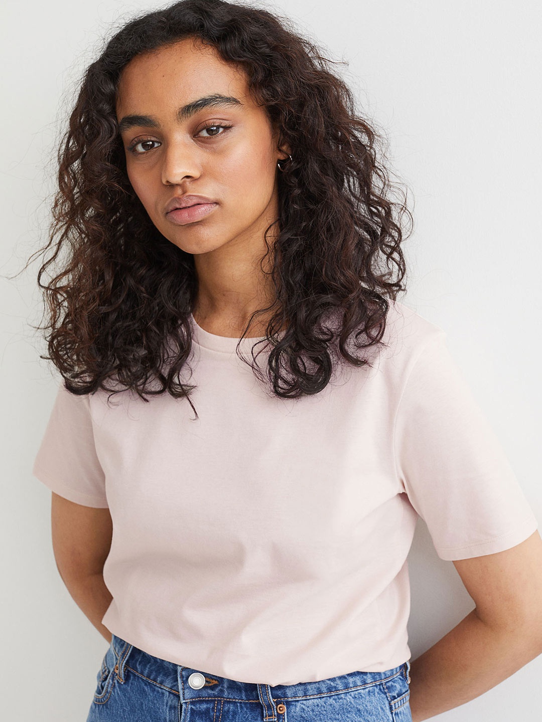 

H&M Women Pink Cotton T-shirt