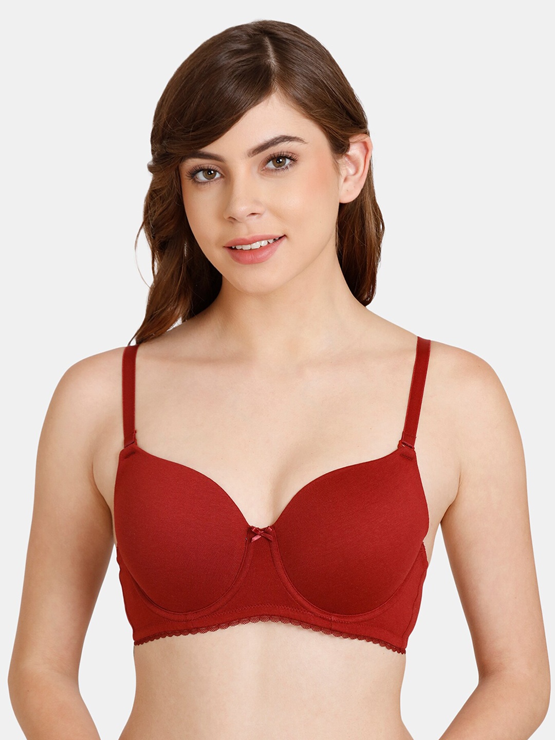 

Rosaline by Zivame Women Maroon Bra Underwired Lightly Padded Bra