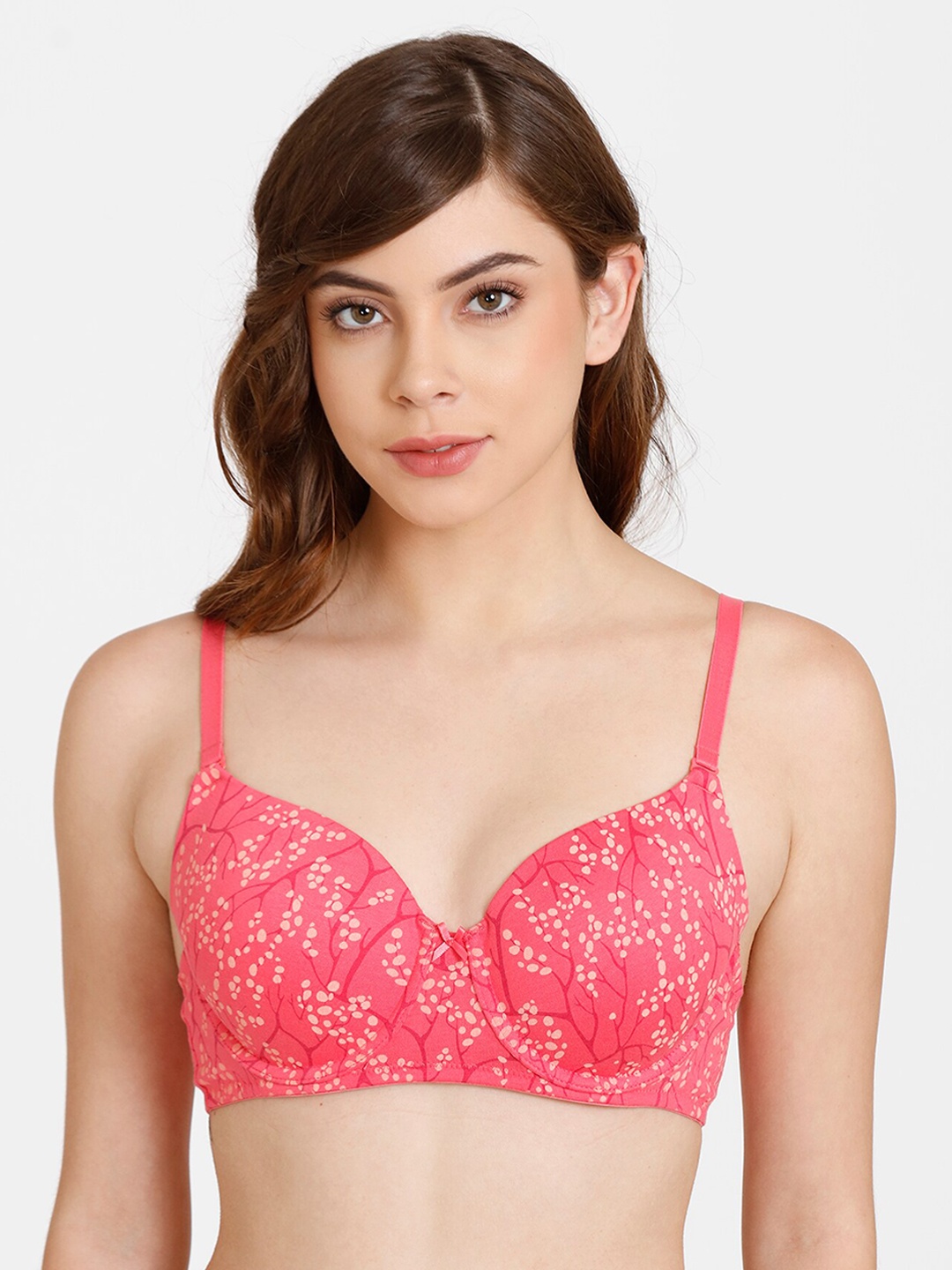 

Rosaline by Zivame women Pink Abstract Bra Underwired Lightly Padded