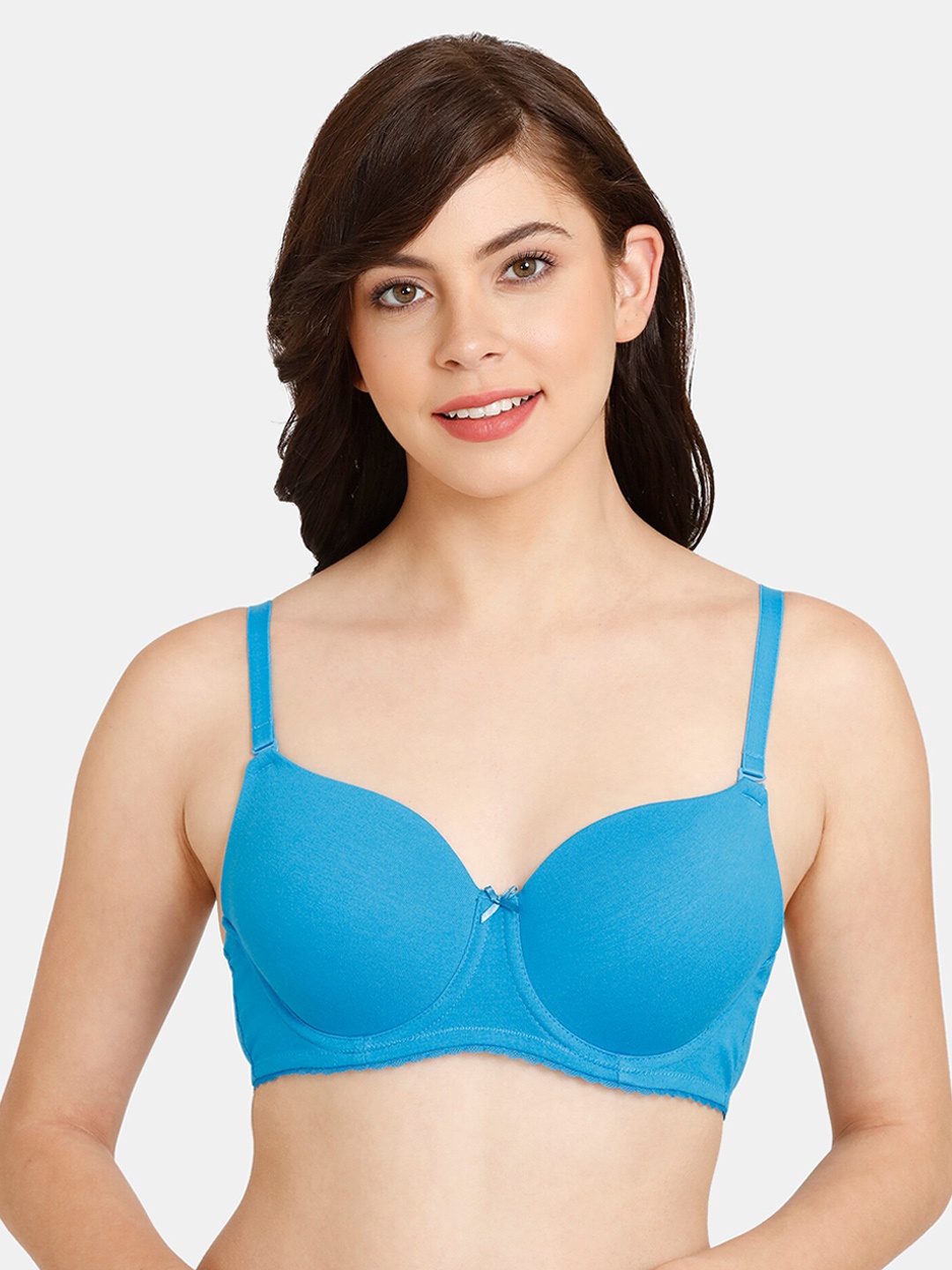 

Rosaline by Zivame Women Blue Bra Underwired Lightly Padded