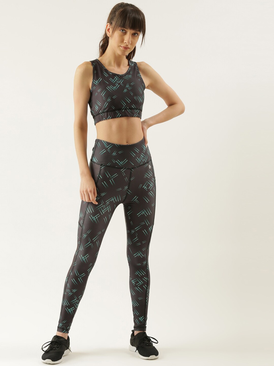 

Bannos Swagger Grey Geometrical Printed Sports Co-ords Set