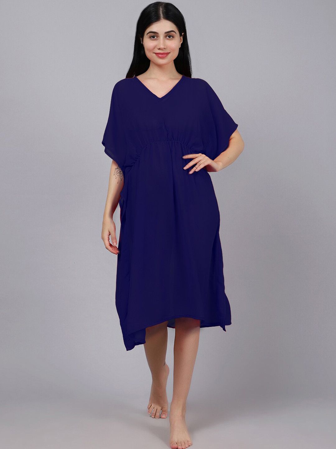 

EROTISSCH Women Blue Solid Cover-Up Dress