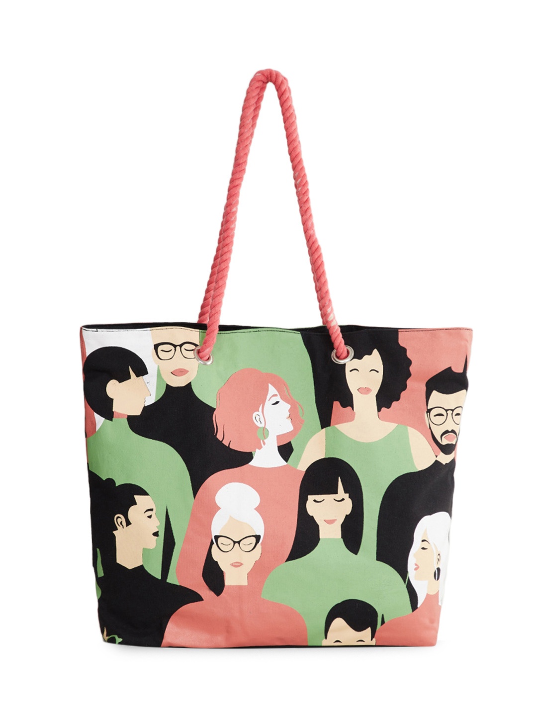 

Home Centre Red & Green Printed Cotton Tote Bag