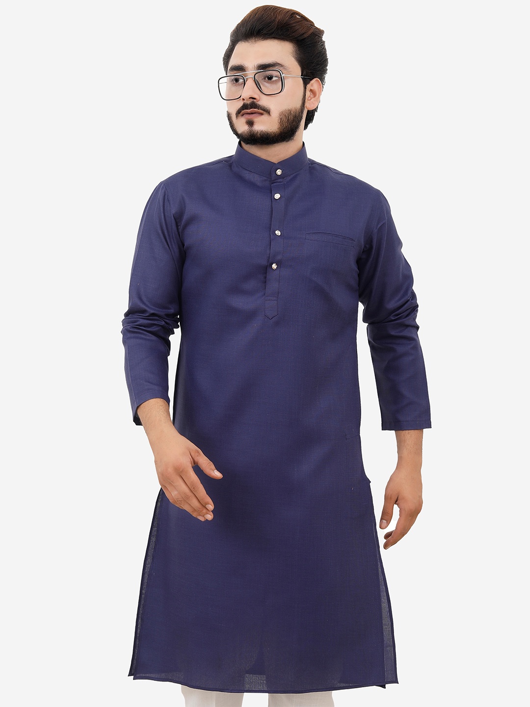 

Tibra Collection Men Navy Blue Kurta