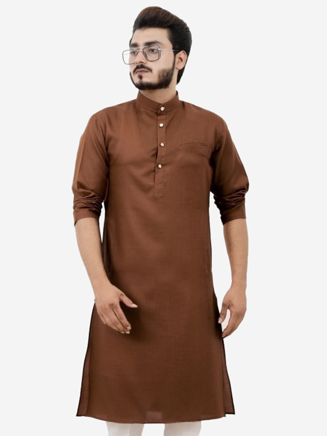 

Tibra Collection Men Brown Kurta