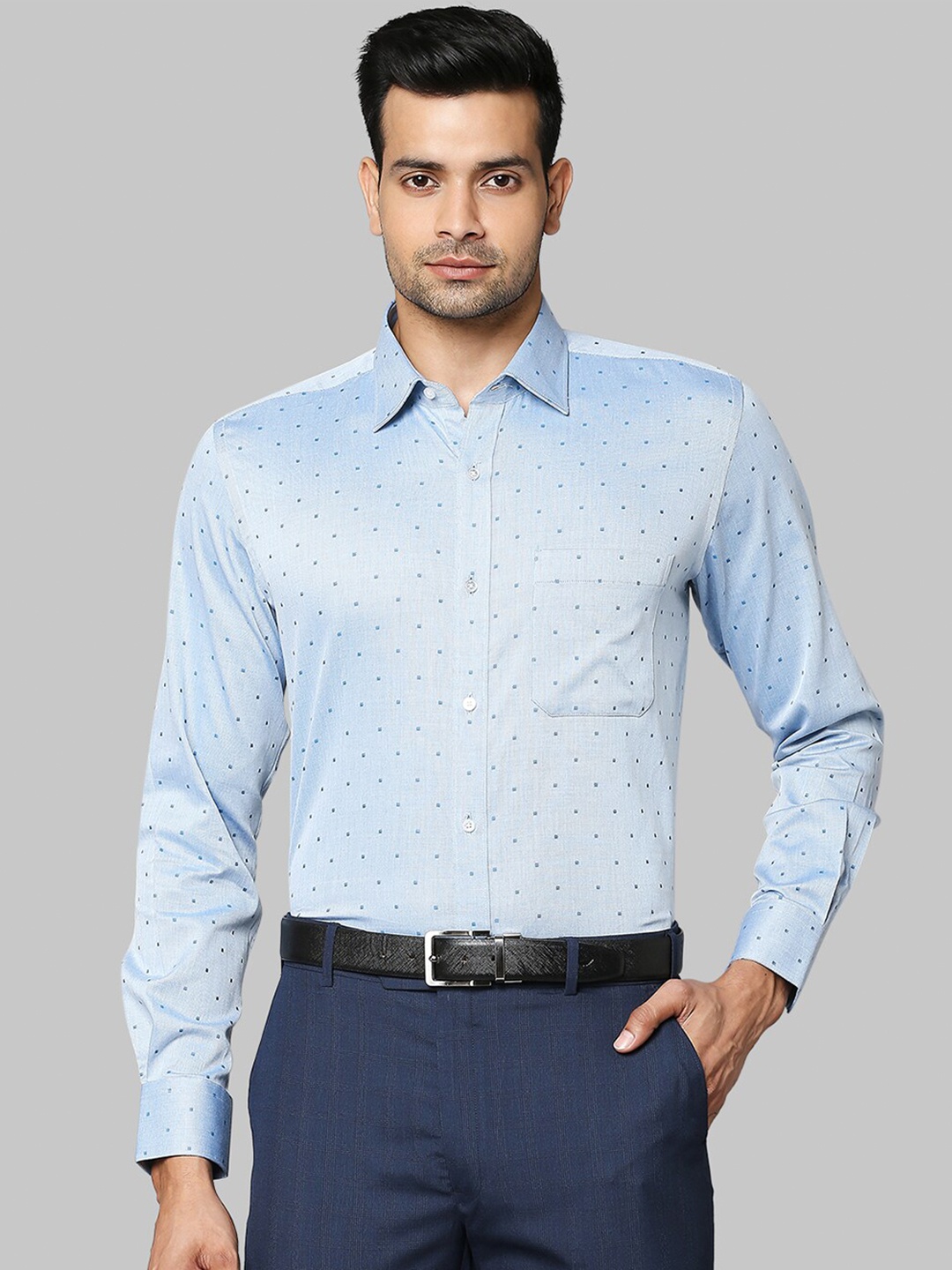 

Raymond Men Blue Printed Casual Shirt