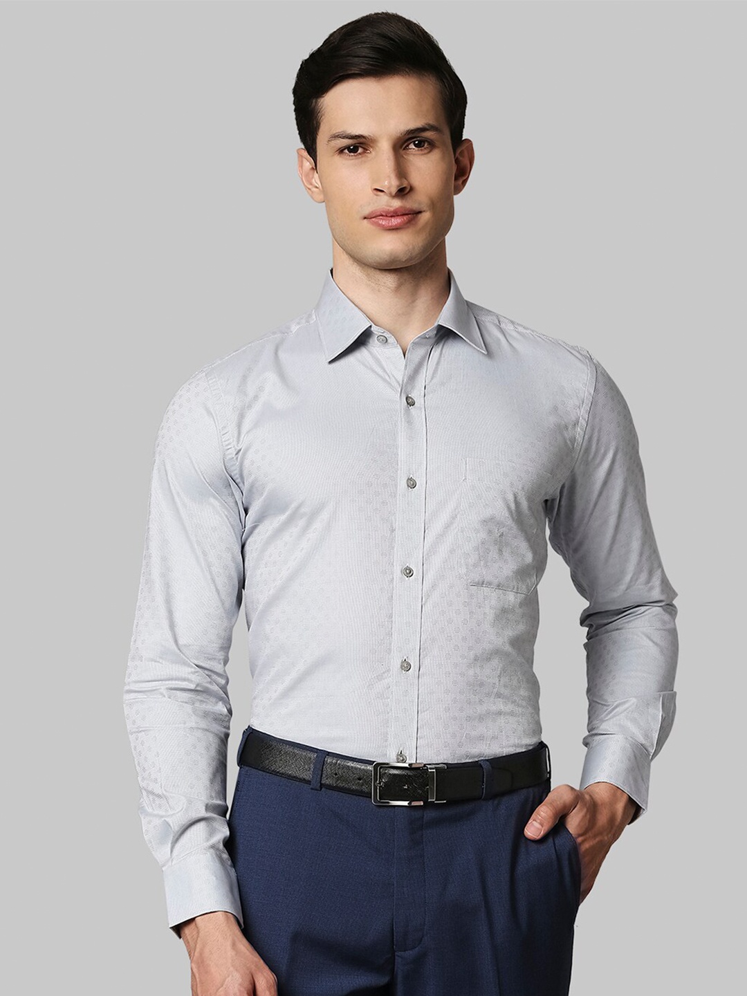 

Raymond Men Grey Printed Casual Shirt