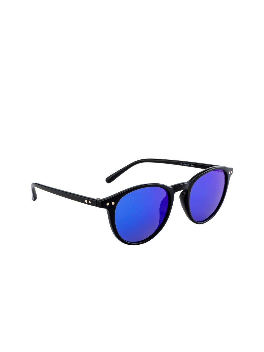 

OPIUM Unisex Blue Lens & Black Round Sunglasses with UV Protected Lens