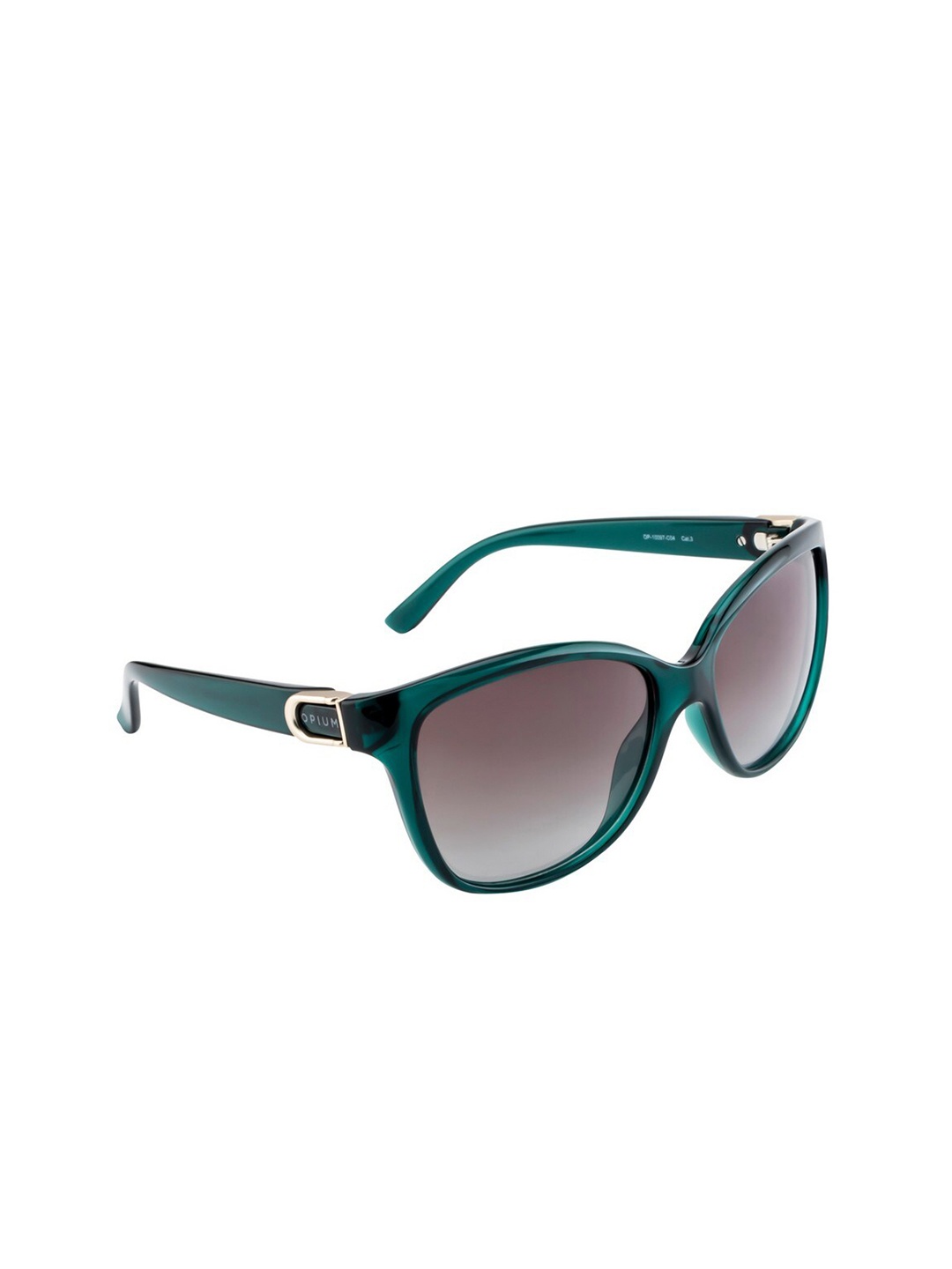 

OPIUM Women Brown Lens & Green Oval Sunglasses with Polarised and UV Protected Lens