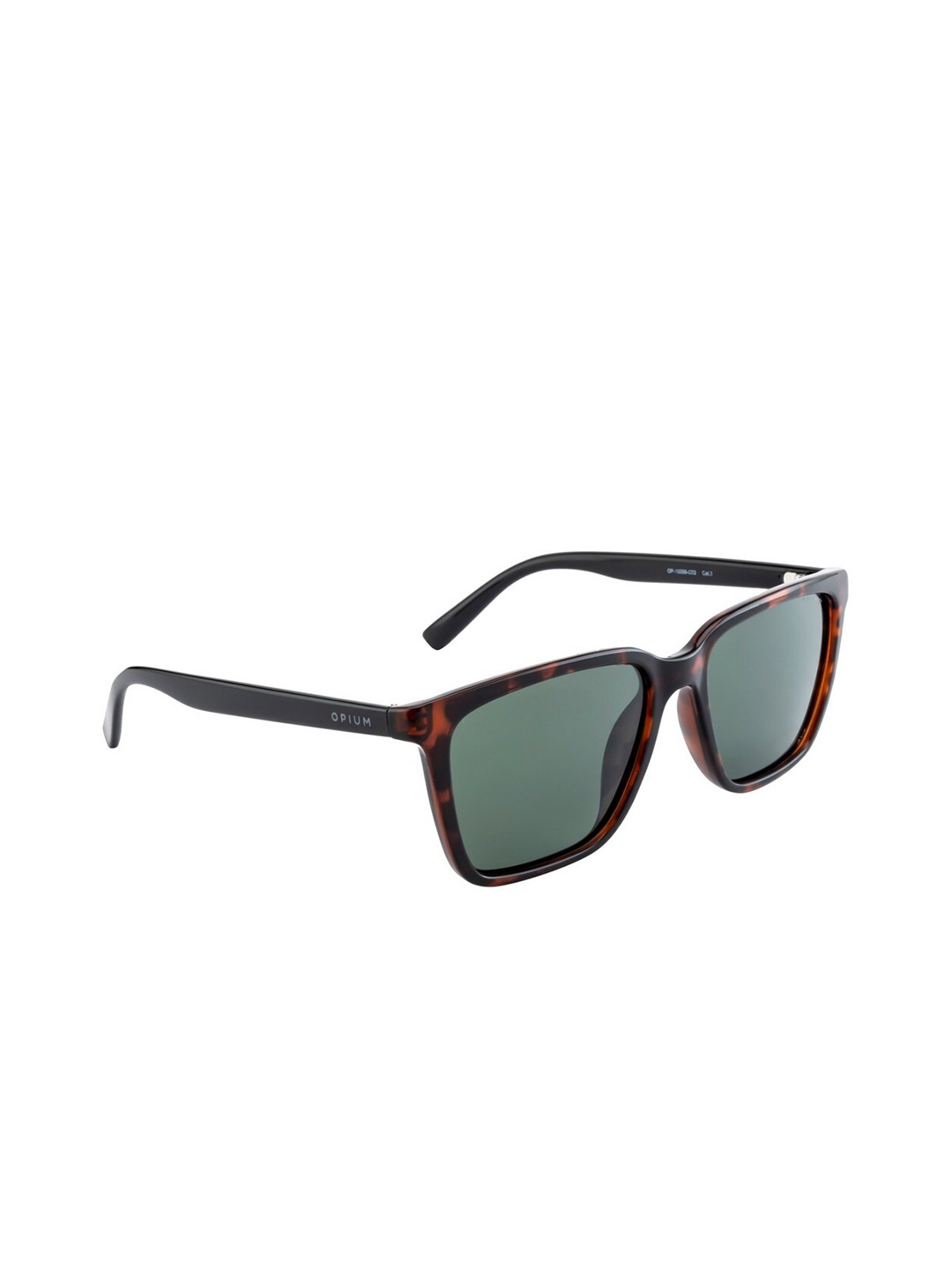 

OPIUM Men Green Lens & Brown Wayfarer Sunglasses with Polarised and UV Protected Lens