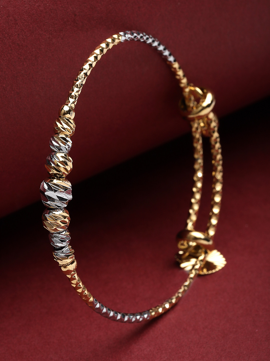

PANASH Girls Gold-Toned & Silver-Toned Brass Gold-Plated Charm Bracelet
