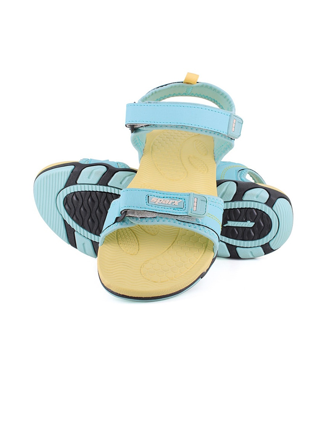 

Sparx Women Green & Yellow Solid Sports Sandals