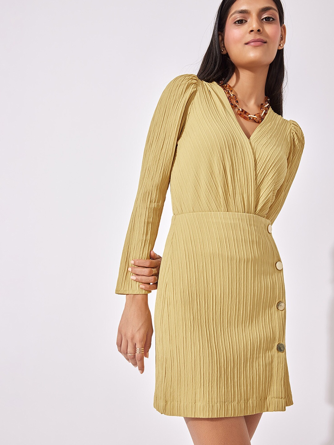 

The Label Life Yellow Puff Sleeve Dress